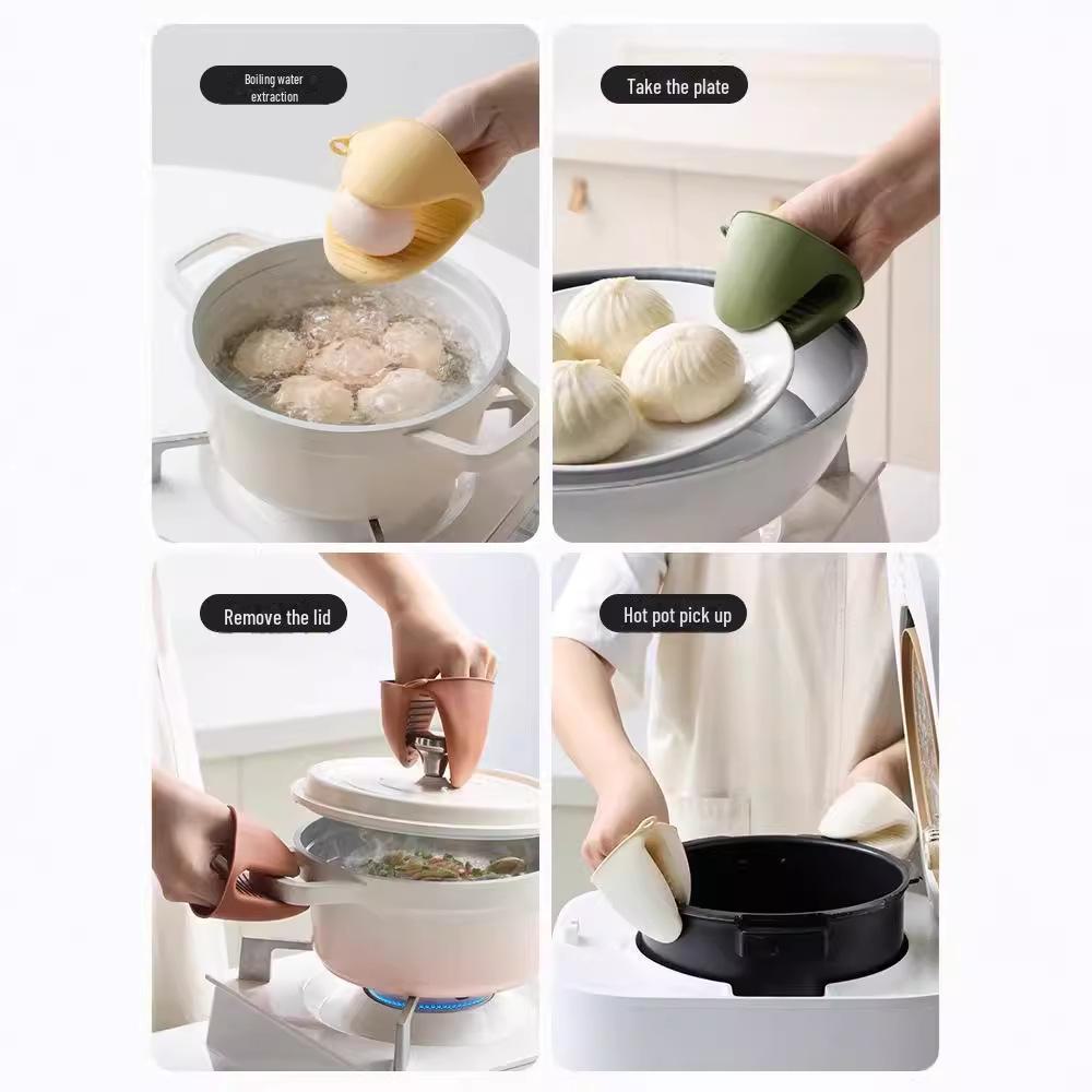 "Non-Slip Heat-Resistant Hand Clips & Gloves for Bowls, Plates, Ovens, Microwaves, Air Fryers - Anti-Scald Kitchen Tools"