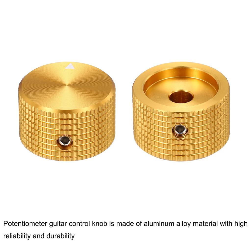 Uxcell Aluminum Potentiometer Universal Volume Tone Control Knob for and Grid 6-Piece Knob, 1/4" (6mm) Guitar, Bass, 5/8"