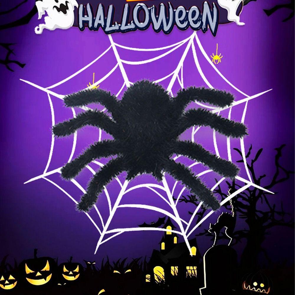 Realistic Halloween Plush Spider 3D Artificial Spider Flocking Black Spider  Learning Toys