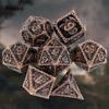 7 Pcs Copper Dragon Metal Dice Solid Metal Polyhedral Dice Set Suitable for Role-Playing RPG  Board Game Card Game