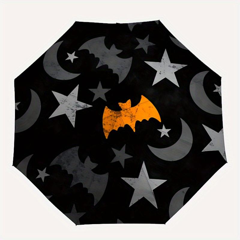 

1pc Moon Bat Automatic Open/Close Umbrella with Windproof, Functional Design, 8-Rib Sturdy Canopy
