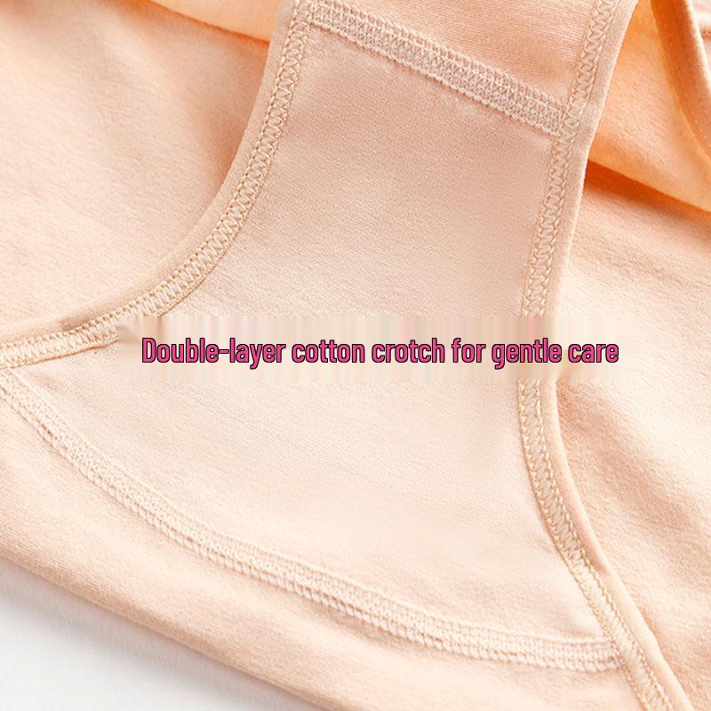 High Waist Tummy Control Women's Cotton Panties - Floral Print, Plus Size, Triangle Design for Hip Lift.