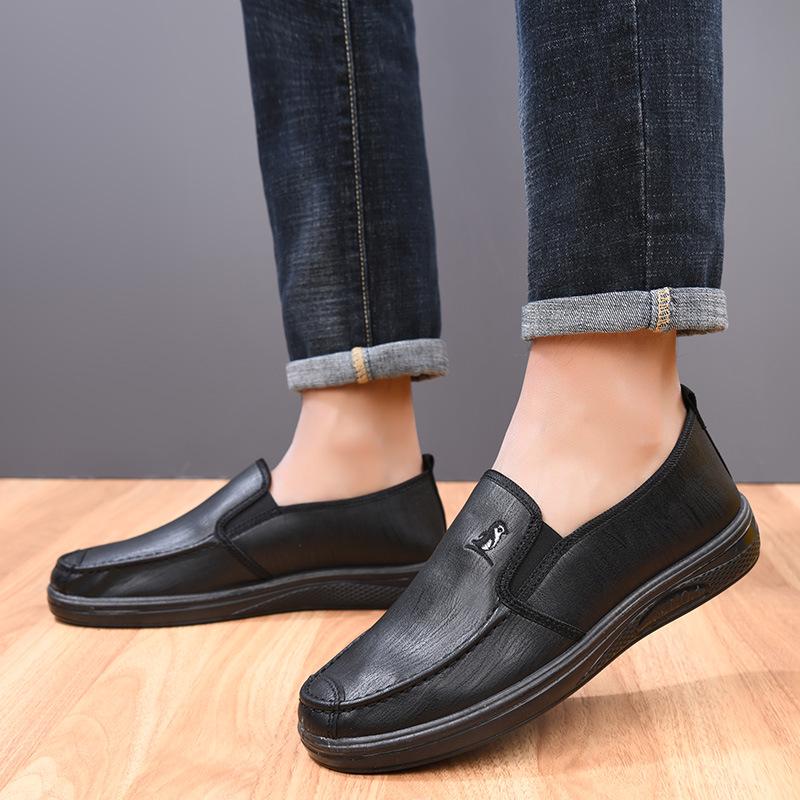 Men's Waterproof Leather Non-Slip Casual Shoes for Spring/Summer - Chef/Hotel Work Friendly
