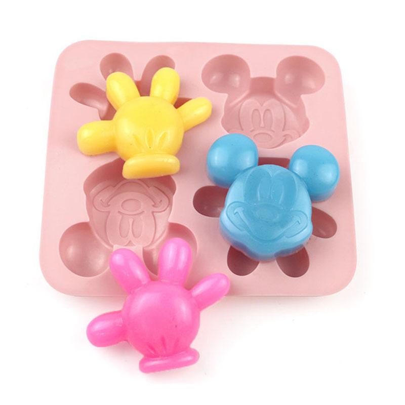 

Cartoon Silicone Mold Mouse Chocolate Cookies Baking Tray Animal Shape Cupcake Topper Cake Decoration Kitchen Accessories Tools розовый