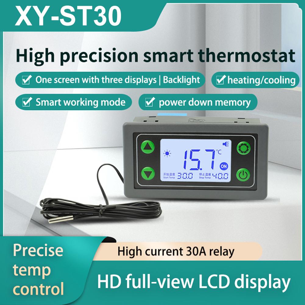 ST30/ST30-W Temperaturreglermodul mit wasserdichter Sonde 30A 6-30V Elektronischer Thermostat APP Zeitschaltknopf Digital