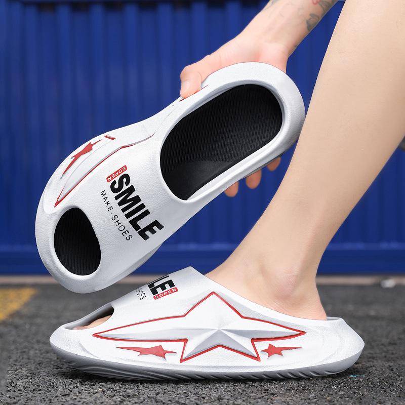 

Летние тапочки для пары, домашние, для ванной комнаты, водонепроницаемые и нескользящие, шлепанцы на толстой подошве, прохладные тапочки для пляжа 36 белый