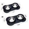 Stainless Steel Pet Dog Feeder Silicone Anti-spill Cats Dog Double Bowl Pet Feeding Drinking Water Bowls Dog Food Dispenser