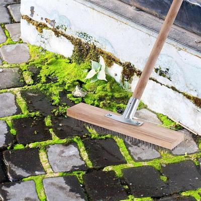 Steel Scrub Brush Widened Rustproof GrassMoss Metal Broom Portable Multifunctional Cleaning Tools Floor Garden Moss Cleaner