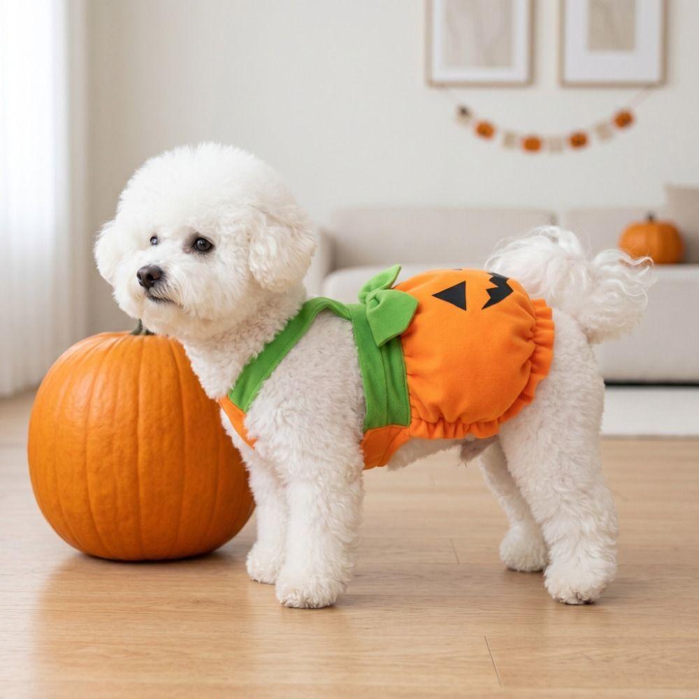 Kürbisbedruckte Kürbis Haustier Overalls Cartoon Haustier Halloween Outfit Haustier Halloween Kostüm Festlich