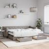 VidaXL Daybed with Trundle and Drawers Taupe 80x200 Cm Fabric 3197478