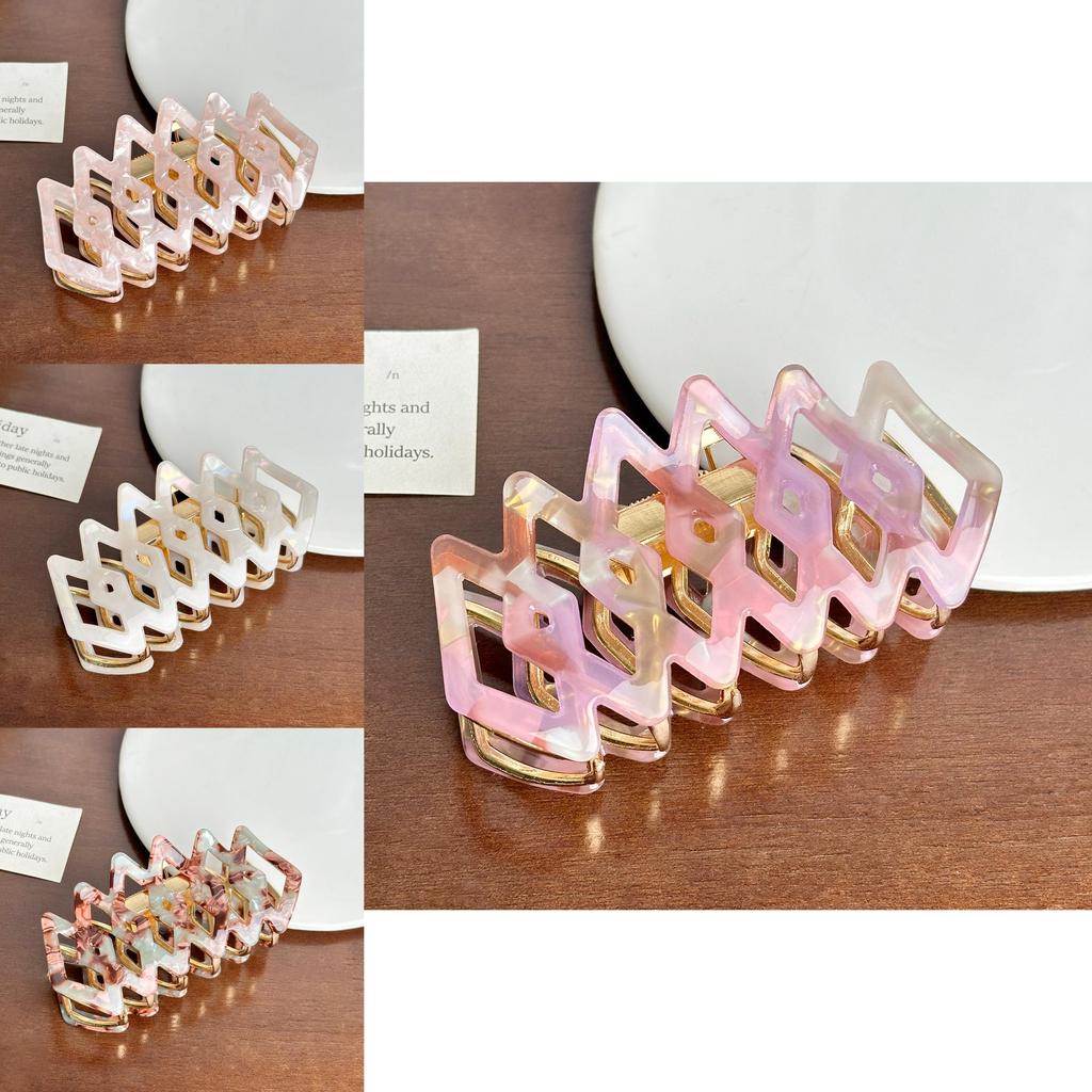 Acetate Chic Hair Claw Clip With Trendy Line Patterns In Vibrant Colors For Women