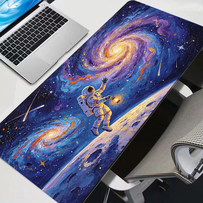 Large Mouse Pad Oil Painting Style Office Desk Mats Gaming Accessories Artistic Style Astronaut MousePads Game Laptop Desk Mat