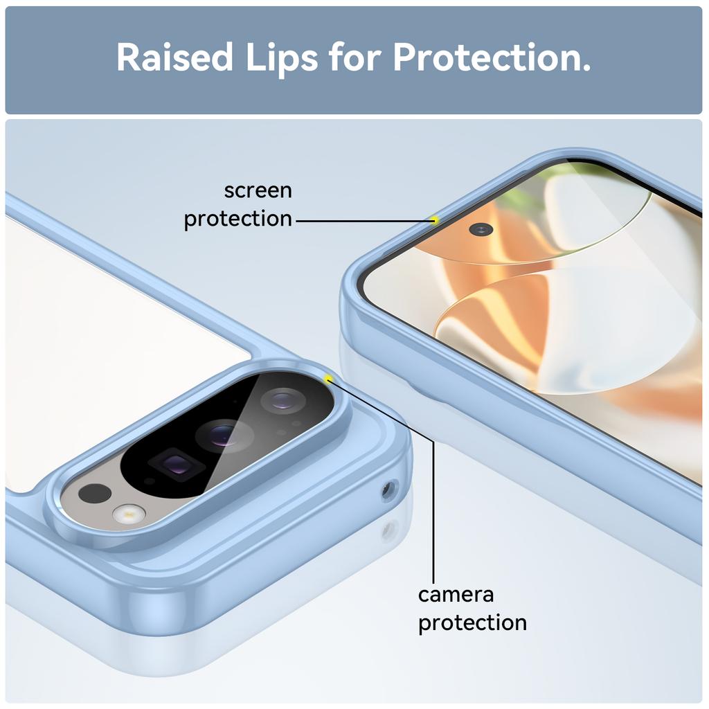 For Google Pixel 10 Pro Phone Case WANLONFENG XC Series TPU Acrylic Cover with Tempered Glass (Big Lens Hole)