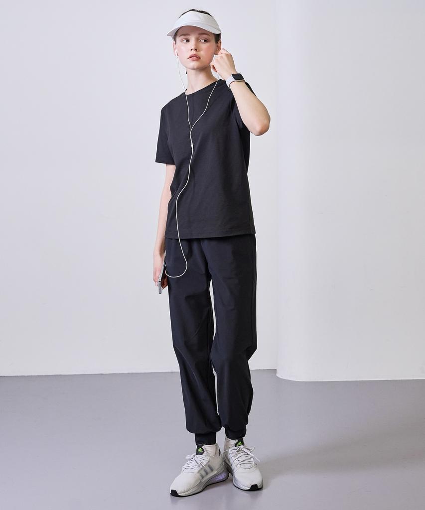 BASIC HOUSE Women'S Super Stretch Spandex Elastic Waist Jogger Pants Black