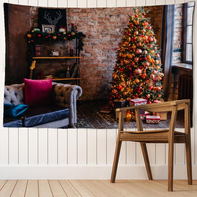 Xmas Tapestry Wall Hanging Christmas Aesthetics Room Decoration Bohemian Psychedelic Mandala Home Dormitory Wall Decoration