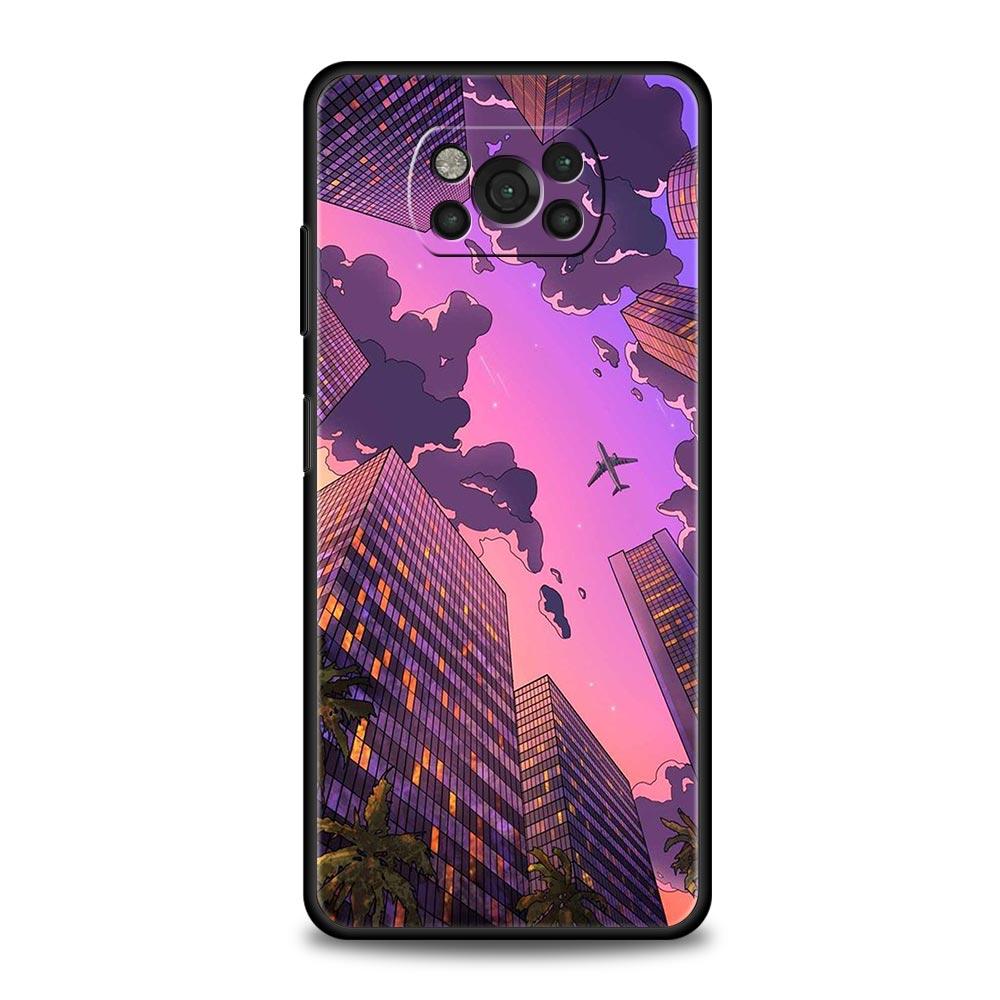 Japan Sunset Scenery For Xiaomi Poco X5 Pro Soft Phone Case For Poco X4 X3 NFC F5 Pro F4 F3 GT M5 M4 Pro 5G M3 C51 C50 C55 Cover