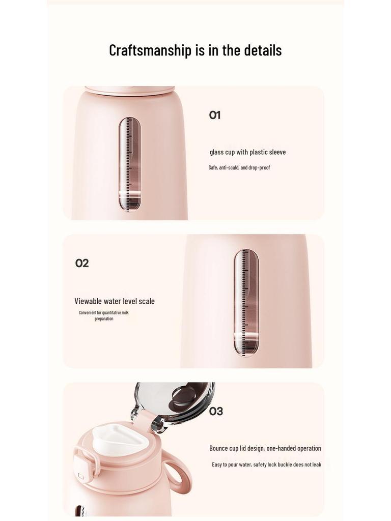 Anxi Bear Portable Milk Warmer: Fast-Charging, Temperature-Controlled Kettle for Baby Outings