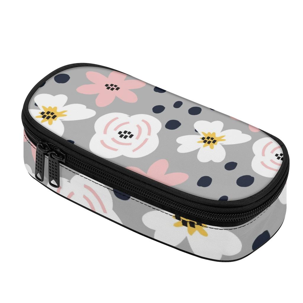 Pen Case 300D Polyester Spacious Storage Zip Around Closure with Mesh Pocket Removable Divider and Pen Slots for Everyday Study