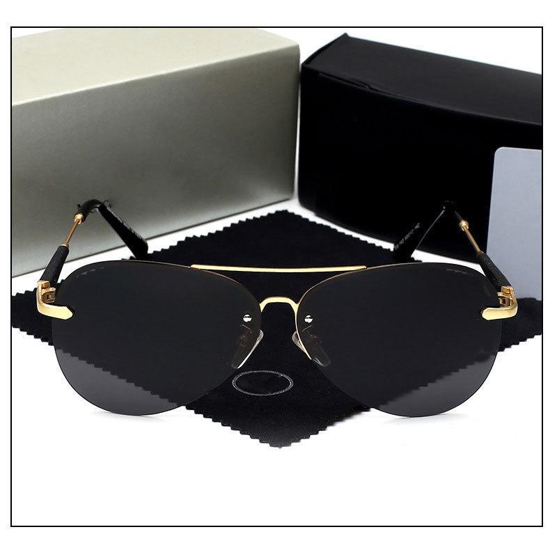Polarized Sunglasses Men's Rimless Toad Glasses Sunglasses Driving Special Driving Glasses Metal Sunlight Glasses Women's Sunglasses
