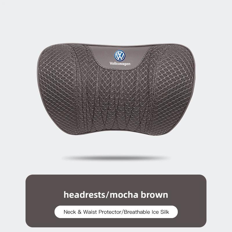

VW GTI GOLF 2026 Hot For VW VOLKSWAGEN Car Seat Ice Silk Pillow Neck Driving Seat Headrest Back Cushion For Volkswagen Polo Golf