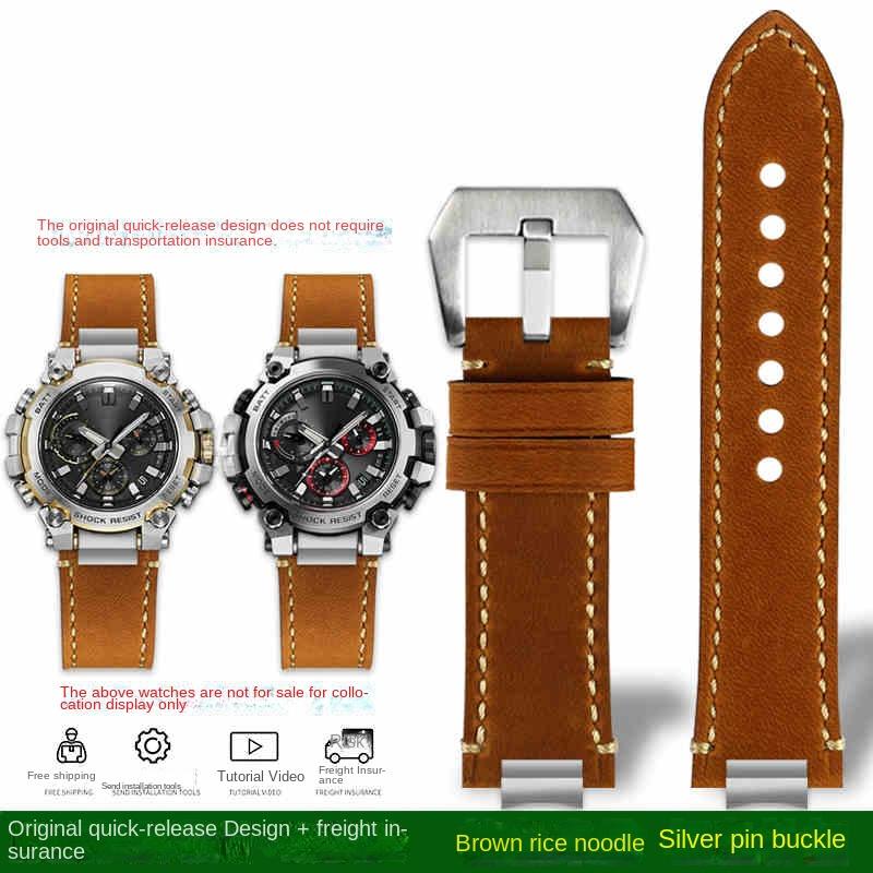Schnellwechsel MTG B3000 Retro Leder Uhrenarmband Für Casio MTG-B3000B/BD Edelstahl Adapter Herren Rindsleder Uhrenarmband