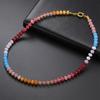  Natural Rainbow Colorful Beads Necklace Natural Stone Beaded Choker Summer Beach Boho Vacation Women's Fashion Jewelry