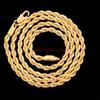Fine Noble 18-24Inch 45-60cm 18K Gold 4mm Round Rope Chain Necklace for Women Man Fashion Wedding Party Charm Jewelry