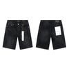 Purple Jeans Streetwear Loose Fit Denim Shorts Men Women Mid-Rise Straight Cut With Embroidery Stone Wash
