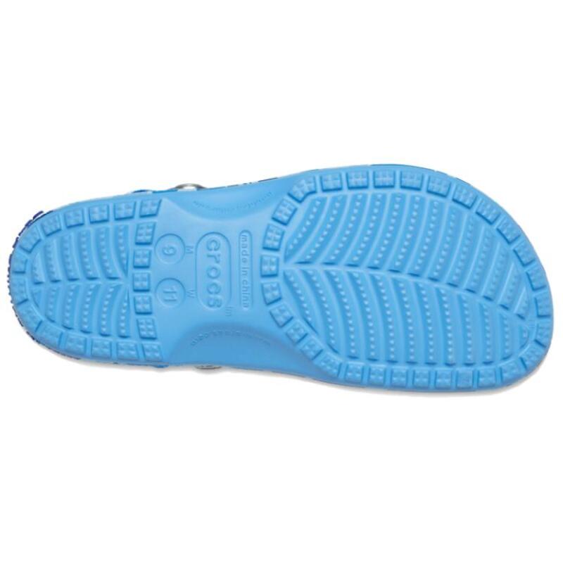 A BATHING APE X Crocs Classic Clog Camouflage Print Comfortable and Versatile Hole Shoes Unisex Blue