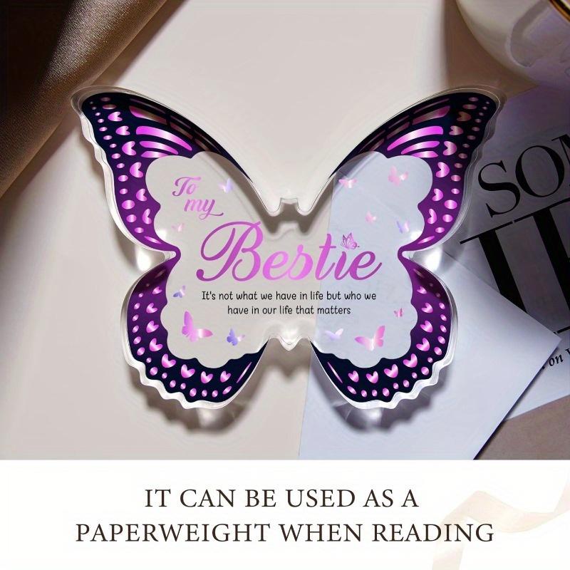 Best Friend Gifts (Women) – Butterfly Acrylic Plaques. For Female Bestie: Birthday, Xmas, Thanksgiving, Valentines.