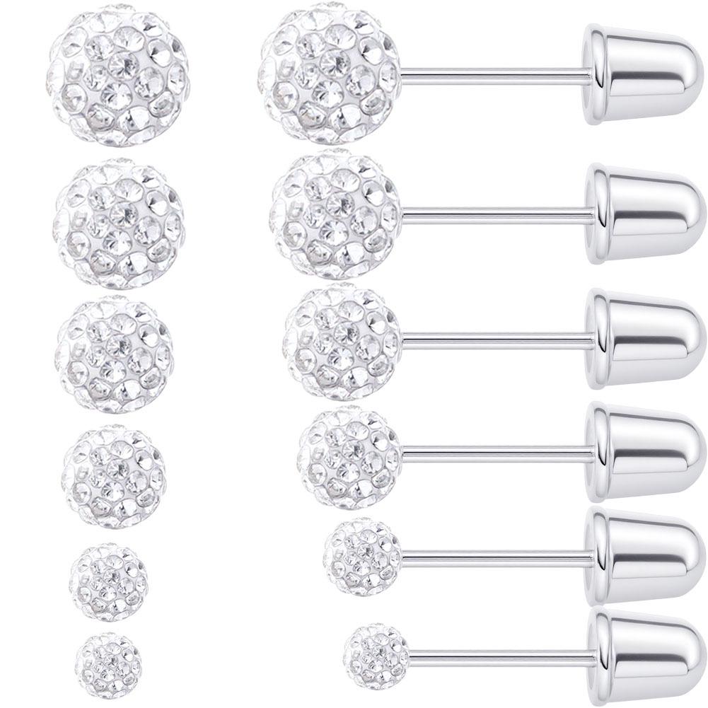 European Fashion Titanium Steel Diamond Ball Cartilage Earrings