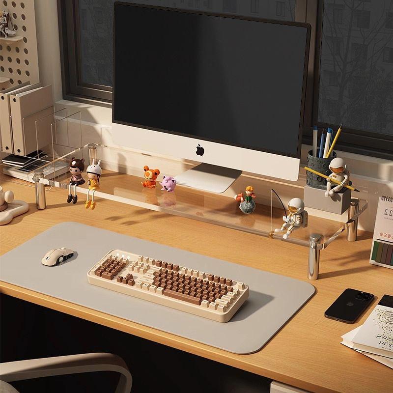 Acrylic Laptop Monitor Stand,Computer Riser Space-Saving,Clear Shelf - Ideal for Monitors,Laptops,Printers,Desktop Storage Decor
