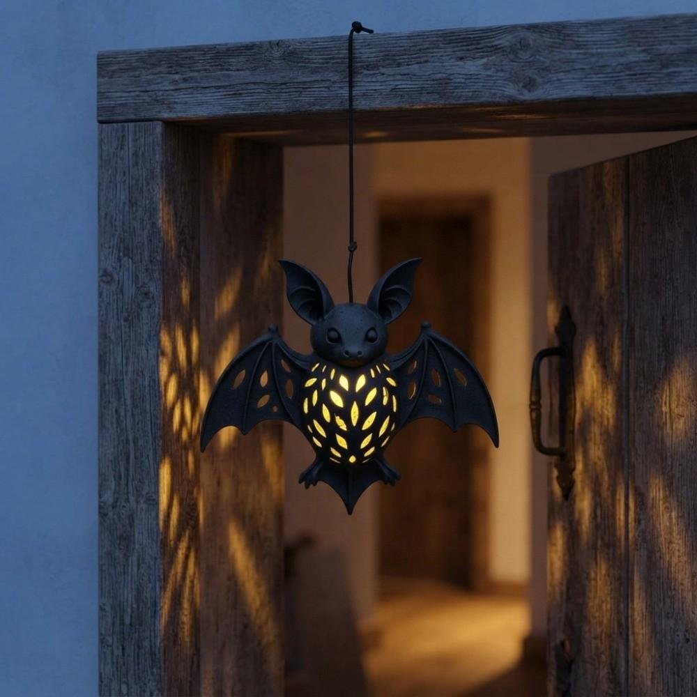 2PCS Openwork Bat Decorative Hanging Lamp Plastic Bat Chandelier Halloween