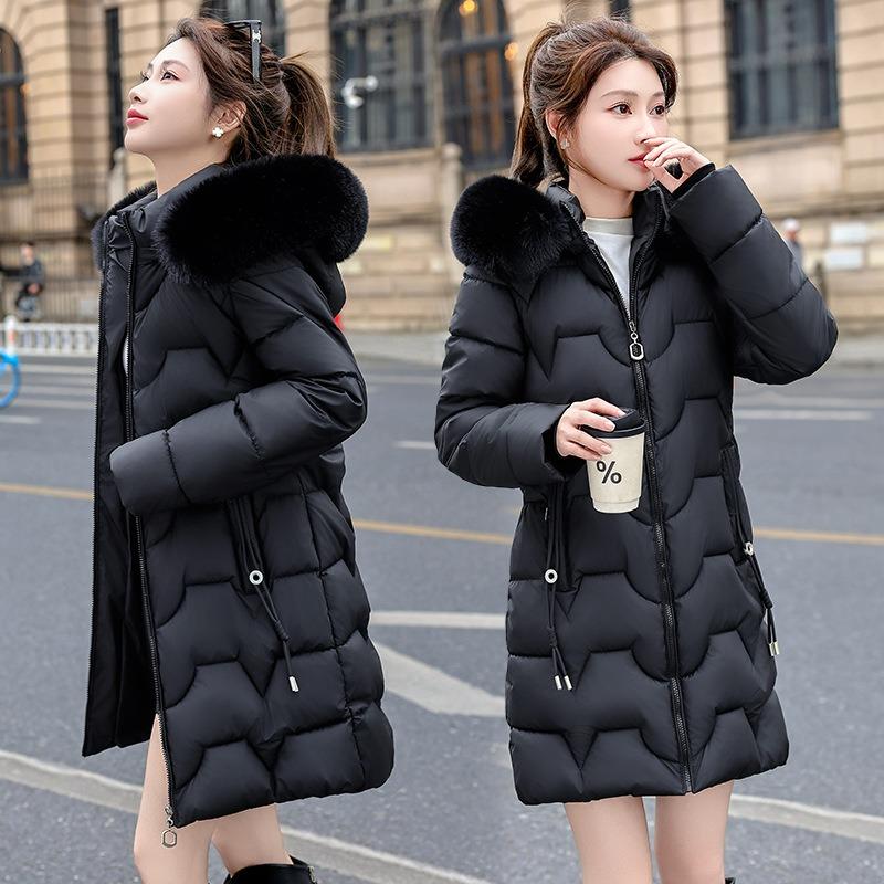 Slim-fit padded jacket, new jacket, women's winter padded jacket, medium and long padded jacket, thickened padded jacket.
