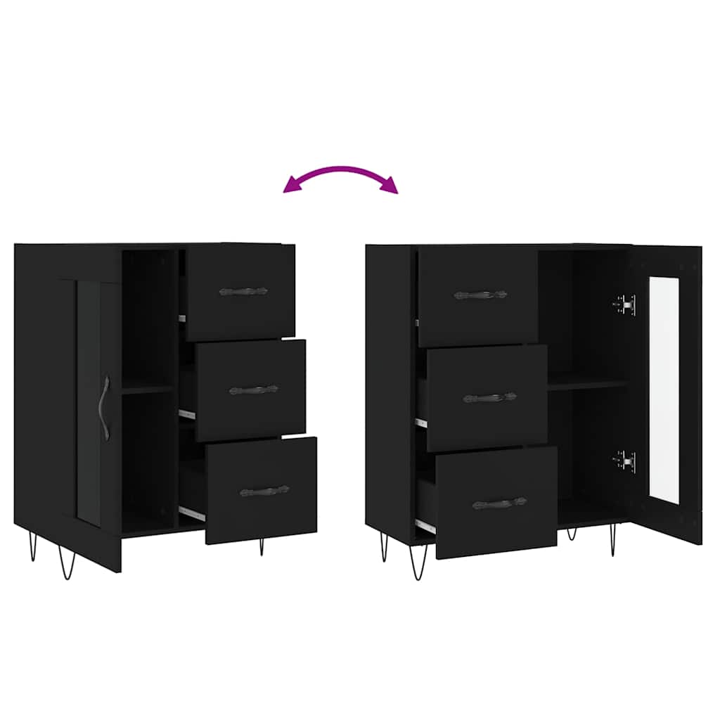 Sideboard Black 69.5 x 34 x 90 cm Particleboard