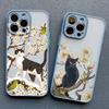Lovely Black Cats And Flower Phone Case For iPhone 17 16 15 14 13 12 11 Pro Max Mini 15 14 Plus XR X XS Shockproof Back Covers