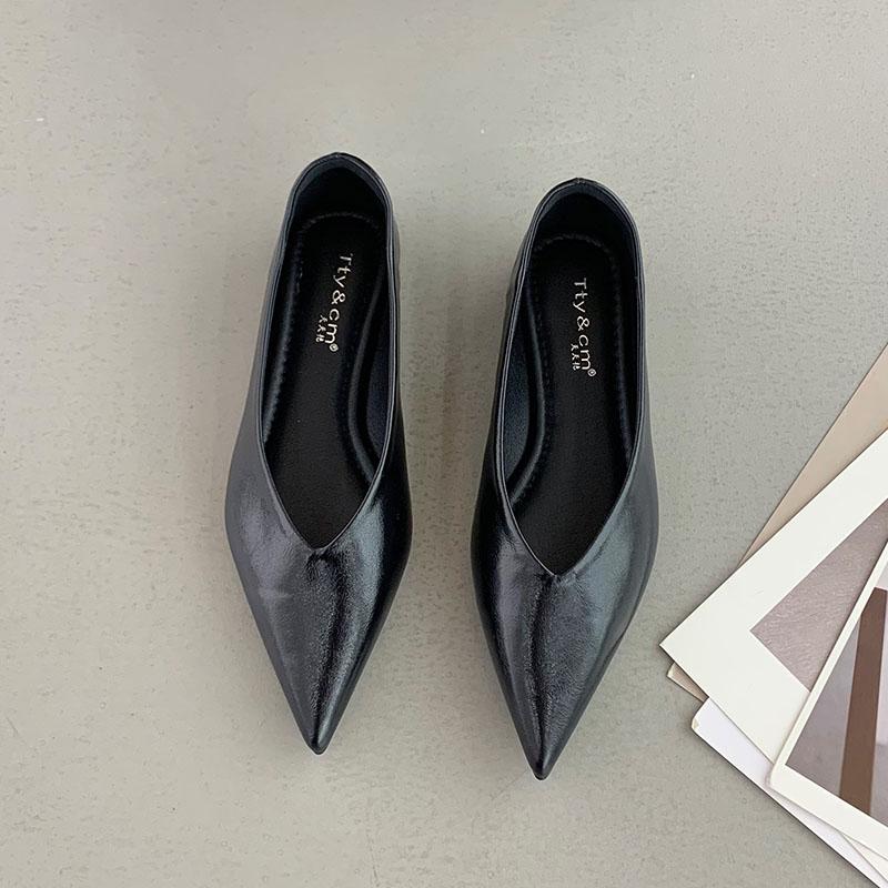 

Мода Мода Мелкие Женские Балетки С Обувью Повседневные Женские Шлепанцы Новинка Весна Лето 2025 Остроносые Женские Балетки Обувь Слипоны 35 чёрный