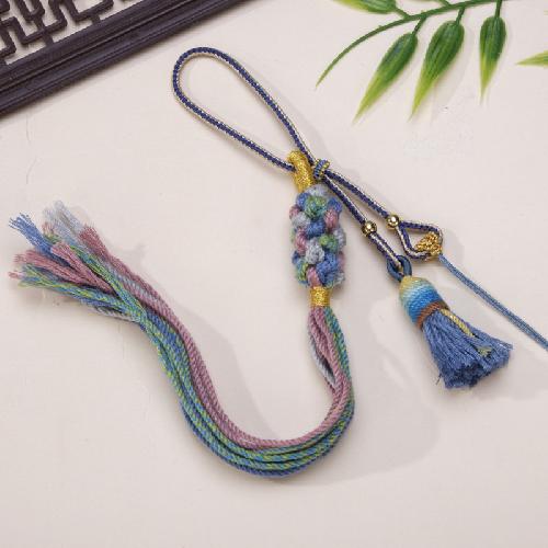 Chinese Knot Handle Rope Tibetan Tassel Pendant Accessories Diy Mobile Phone Lanyard Car Pendant Gold Bead Tassel Pendant