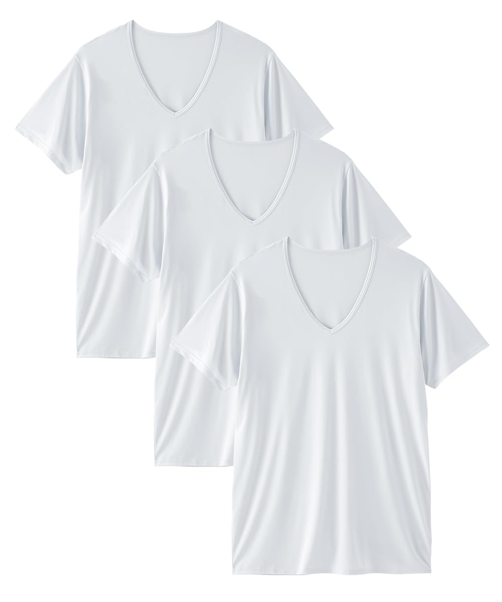 

внутренний пот быстро охлаждает гладкий эластичный комплект с глубоким коротким рукавом из легкого комплекта 6L [Nissen] Мужские футболки, впитывающие, быстросохнущие, на ощупь, V-образный вырез