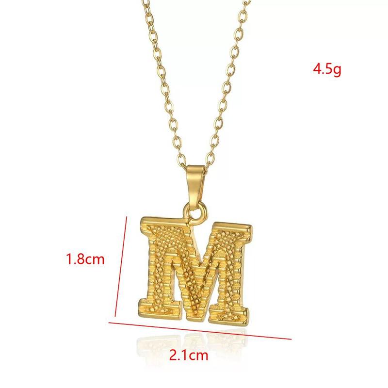 Stainless Steel Initial Necklaces For Women Men Gold Color Letter Necklace Pendant Jewelry Male Female Neck Chain Birthday Gift