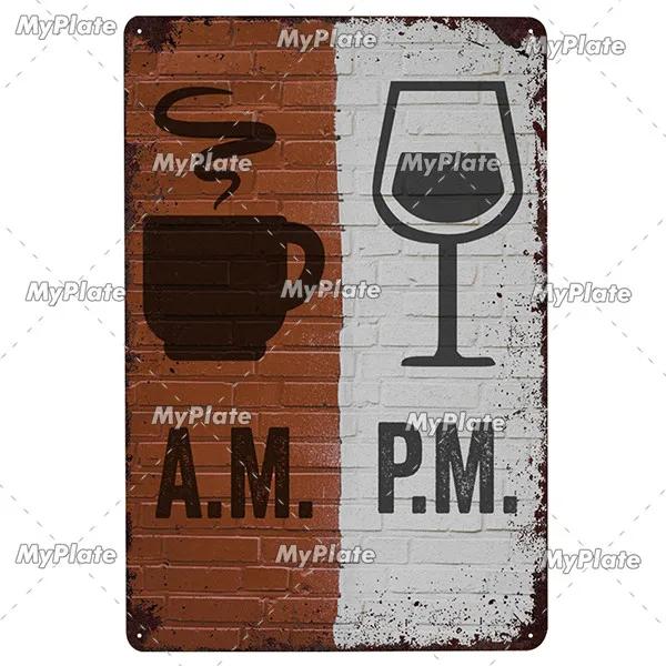 WINE Metal Sign Vintage Plaque Tin Sign Plate Wall Decor For Bar Club Man Cave Wine Kiln Art Painting Alcohol Poster