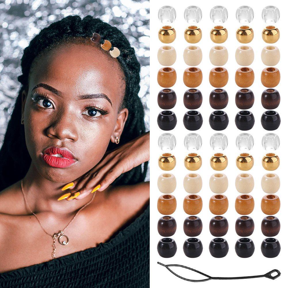 120Pcs Multi Style Braiding Beads Headwear Dreadlocks Hair Rings  Beading Tool Set