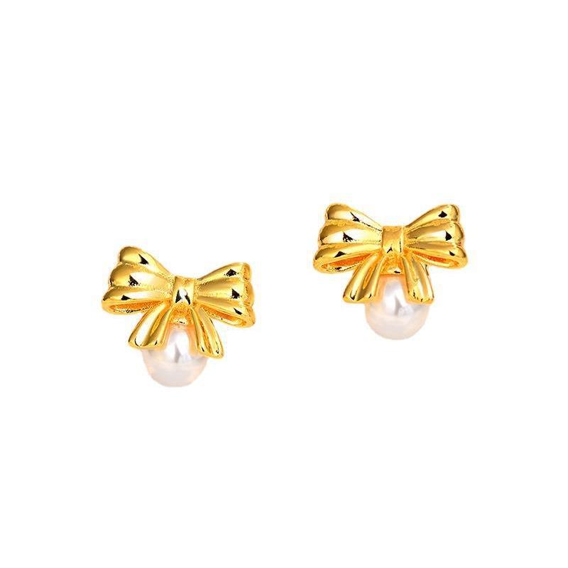 Hot-selling Bow Earrings Simple and High-end Pearl Earrings