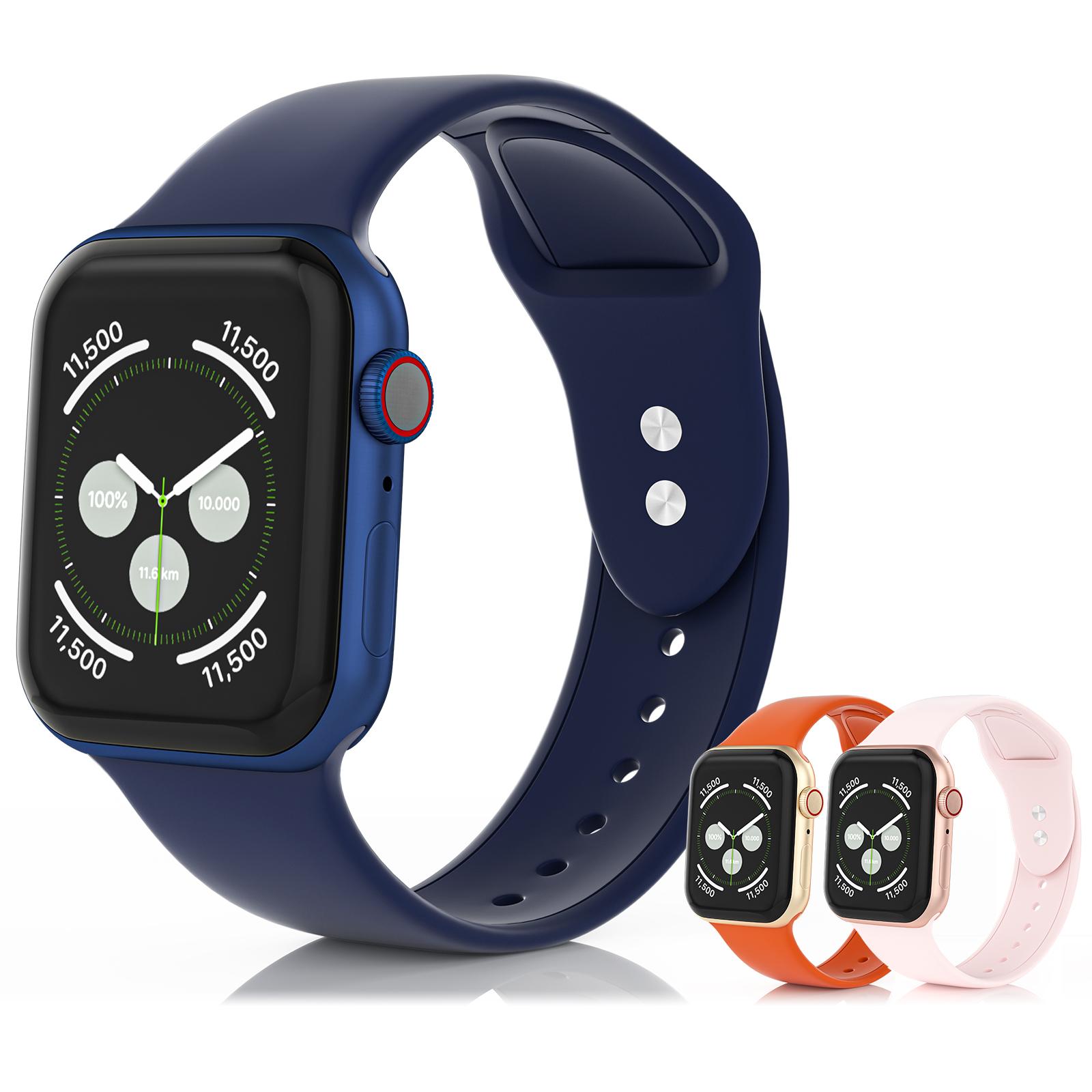 

Комплект из 3 силиконовых ремешков Apple Watch для Apple Watch серии iWatch Ultra SE2 SE 8 7 6 5 4 3 42/44/45 mm L оранжевый/синий