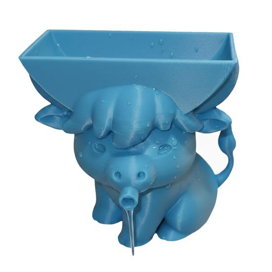 Highland Cow Sponge Holder 3D Printed with Built-In Drain Keeps Sponges Dry Cute Cow Design Fun Practical Kitchen Accessory Gift