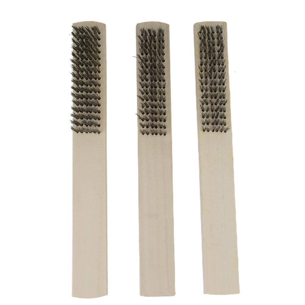 3Pcs/lot Mini Stainless Steel Rust Brush Brass Cleaning Polishing Detail Metal Brush Wire Toothbrush Cleaning Tool Family Kit