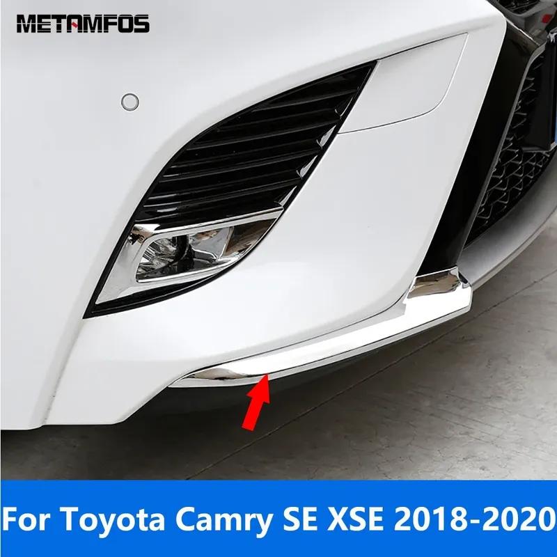 For Toyota Camry SE XSE 2018   Carbon Fiber Front Corner Bumper Trim Anti Scratch Anti-collision Strip Car Accessories