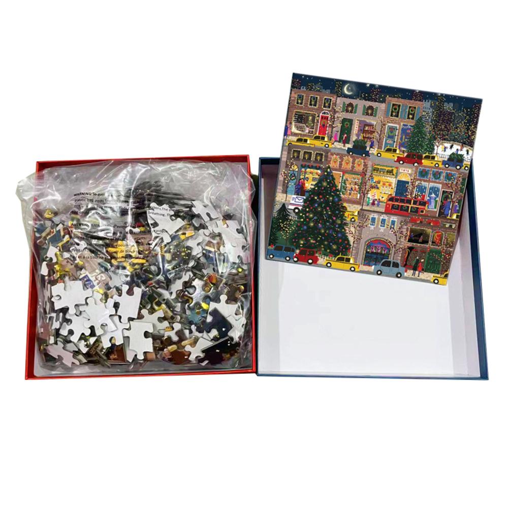 500dílné vánoční pouliční zimní noční puzzle Vzdělávací rodinné herní dekorace dárek pro děti