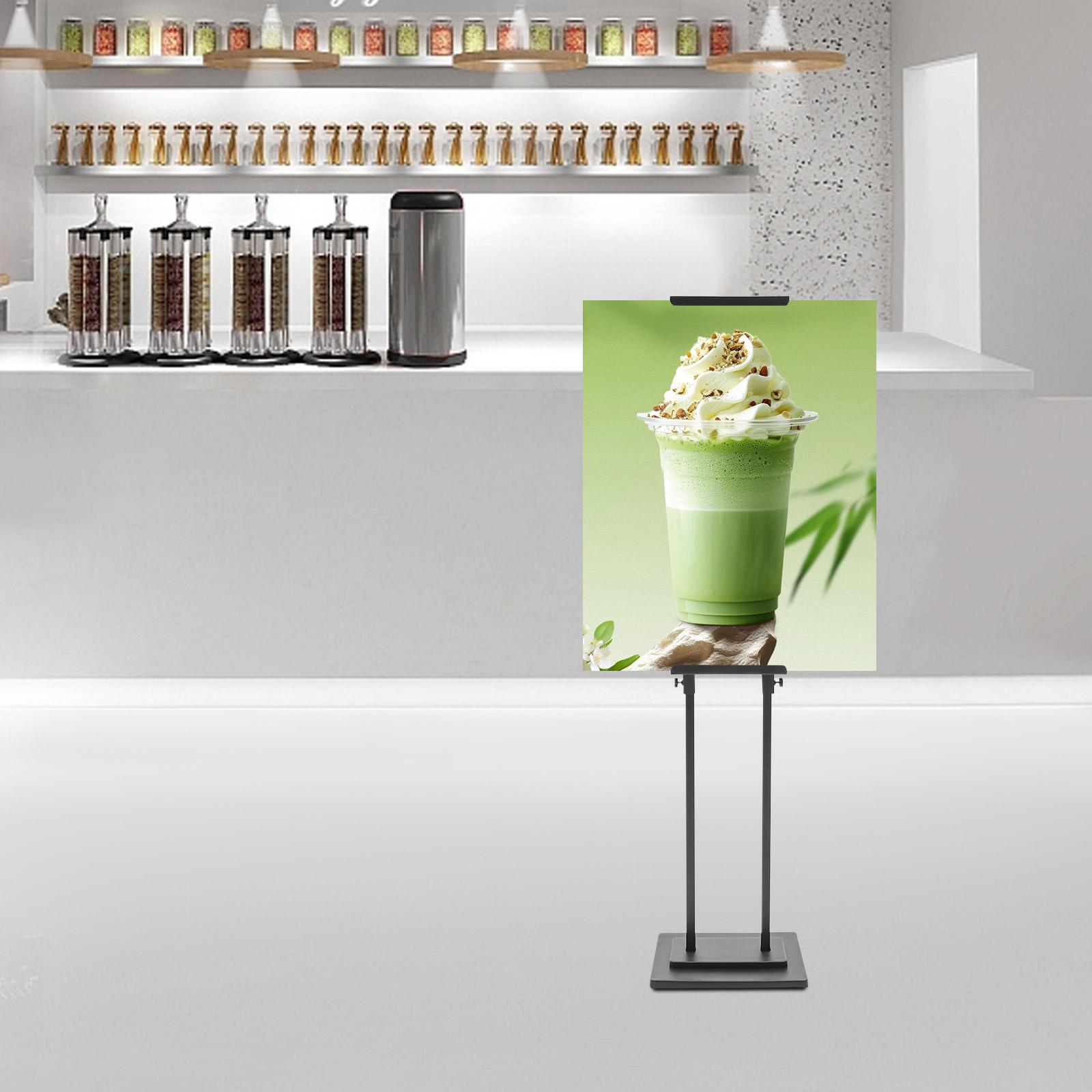 

Рекламная стойка напольная, с тяжелым основанием, регулируемая основа, стенд для постеров, алюминиевая рама с защелками, черная чёрный