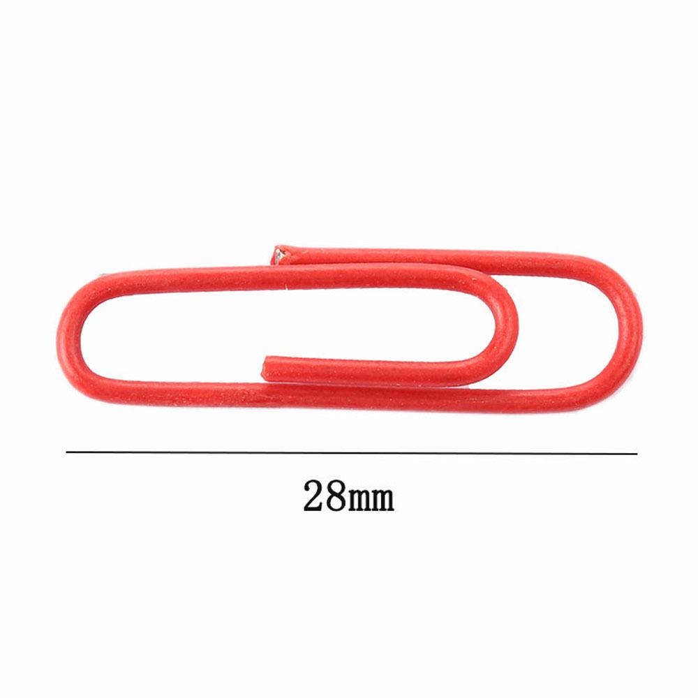 Colorful Plastic-Coated Paper Clips & Binder Clips - 28mm Office Desk Organizer